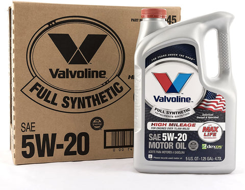 Valvoline 849645 5W-20 Full Synthetic Motor Oil (with MaxLife Technology), 480. Fluid_Ounces, 3 Pack