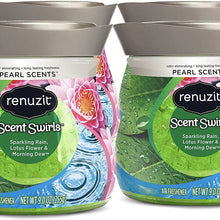 Renuzit Pearl Scents Air Freshener, Sparkling Rain, Lotus Flower & Morning Dew, 9 Ounces (4 Count)