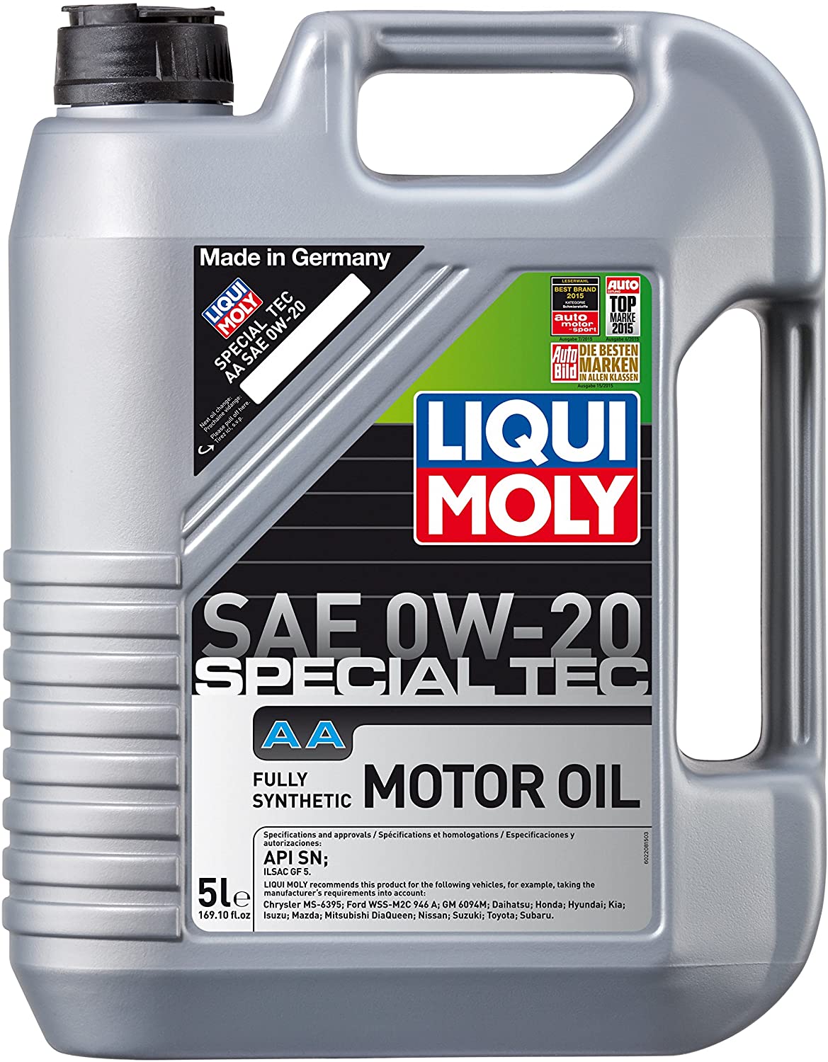 Liqui Moly 2208 0W-20 Special Tec AA Motor Oil, 5 Liter, Pack of 4