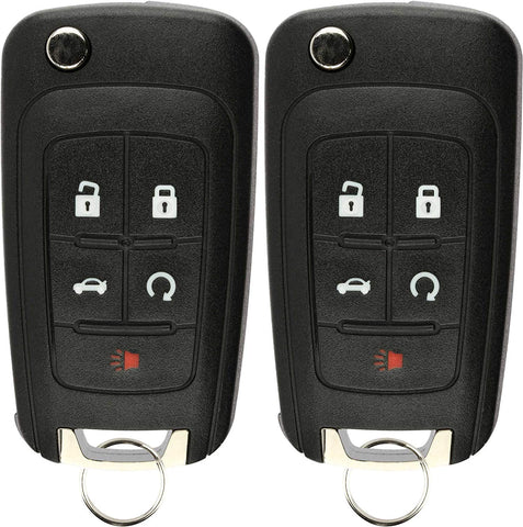 KeylessOption Keyless Entry Car Remote Uncut Flip Key Fob Replacement for OHT01060512 (Pack of 2)