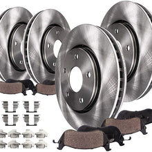 Detroit Axle - FRONT & REAR Brake Kit Rotors & Ceramic Brake Kit Pads w/Hardware fits 2008 2009 2010 2011 2012 2013 Nissan Rogue