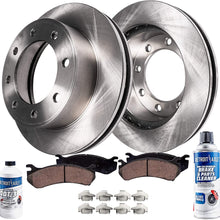 Detroit Axle - 331mm 8-Lug FRONT Brake Kit Rotors & Pads w/Clips Hardware Kit & Brake Kit CLEANER & FLUID INCLUDED for 00-05 Ford Excursion 4WD - [00-04 F-250 4WD] 00-04 F-350 Single Rear Wheel