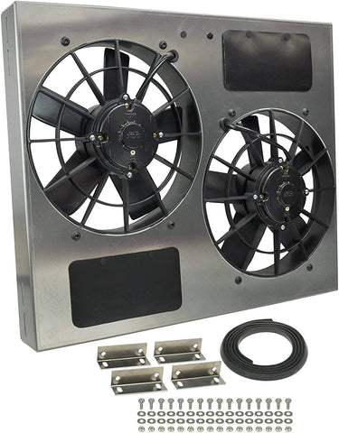 Derale Performance 16835 Gray/Black High Output Dual Radiator Fan