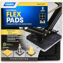 Camco 44601 Universal Leveling Block Flex Pads - Prevent Jacks and Stabilizers from Sinking Into Soft Ground - Measure 8.5" x 17" - 2-pack