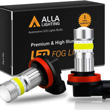 Alla Lighting 2800lm Xtreme Super Bright H16 LED Bulbs Fog Light High Illumination COB-72 LED H16 Bulb H11 H8 H16 Fog Lights Lamp Replacement - 6000K Xenon White