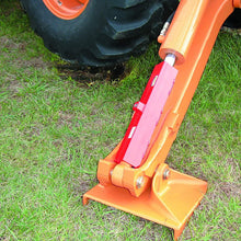 Stabilizer Lock keyed STBL Secures a Stabilizer or Outrigger in The Down Position with a Wheel Off The Ground, Safety Red