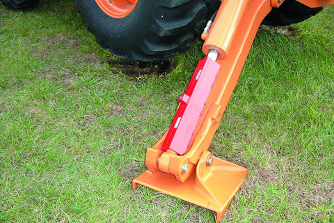 Stabilizer Lock keyed STBL Secures a Stabilizer or Outrigger in The Down Position with a Wheel Off The Ground, Safety Red