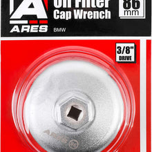 ARES 56041 – Adjustable 3-Jaw Oil Filter Wrench – 2 1/2-Inch to 4 Inch (63mm to 101mm) Capacity – Use with 3/8 or 1/2-Inch Drive Ratchets or 7/8-Inch Wrenches – Carbon Steel Construction