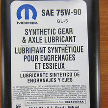 Mopar 1 Quart SAE 75W-90 Synthetic Gear & Axle Lubricant OEM
