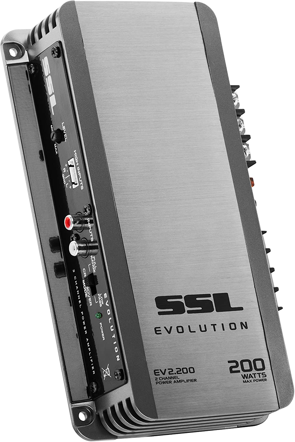 Sound Storm Laboratories EV2.200 Evolution 200 Watt, 2 Channel, 2 to 8 Ohm Stable Class A/B, Full Range Car Amplifier, Gun Metal Grey