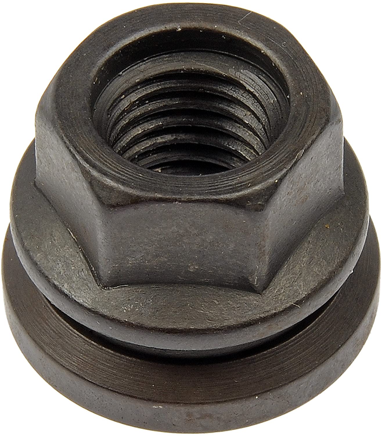 Dorman 611-196 Wheel Nut M14-2.0 Flanged Flat Face - 21mm Hex, 22.6mm Length for Select Ford / Lincoln Models - Black Oil Quench, 10 Pack