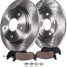 Detroit Axle R-55085BK Rear Disc Rotors & Ceramic Brake Pads (4PC Set) for 2005-09 Buick Allure, LaCrosse (No Super), 2004-08 Pontiac Grand Prix (Not for GXP), 2011-12 Chevrolet Impala