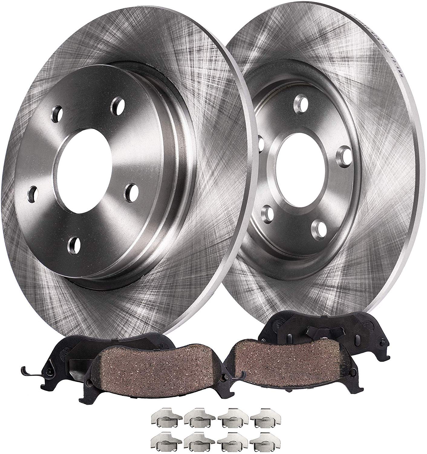 Detroit Axle - REAR Brake Kit Rotors & Brake Kit Pads w/Clips Hardware Kit Premium GRADE for 2006-2011 Ford Fusion Lincoln Zephyr/MKZ] - 06-13 Mazda 6 NO Speed - [2006-2011 Mercury Milan]