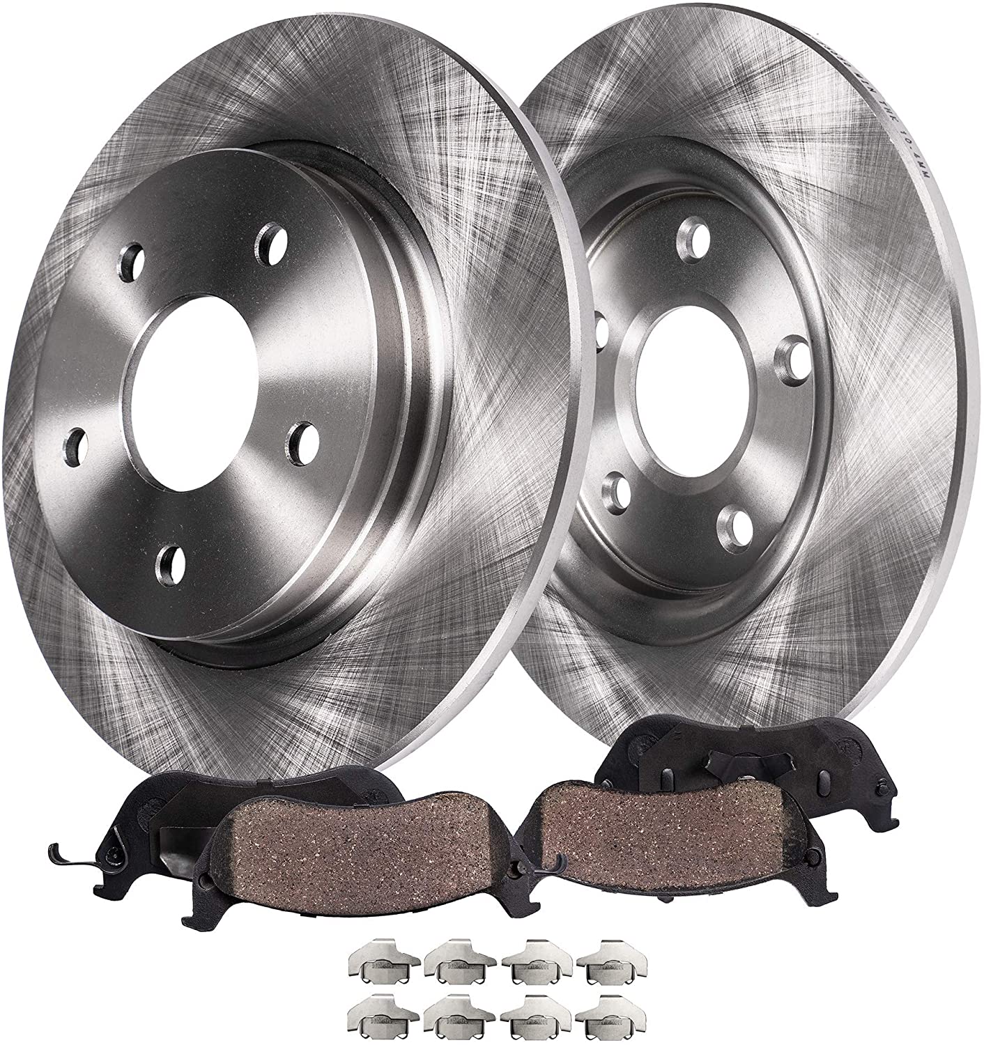 Detroit Axle R-55085BK Rear Disc Rotors & Ceramic Brake Pads (4PC Set) for 2005-09 Buick Allure, LaCrosse (No Super), 2004-08 Pontiac Grand Prix (Not for GXP), 2011-12 Chevrolet Impala