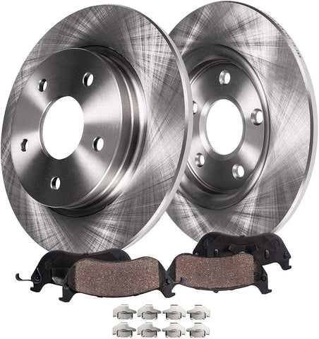 Detroit Axle - Pair (2) REAR Disc Brake Kit Rotors w/Ceramic Pads w/Hardware for 04-05 Century - [97-04 Regal] - 00-05 Impala/Monte Carlo - [99-04 Alero] - 99-05 Grand AM - [97-03 Grand Prix]