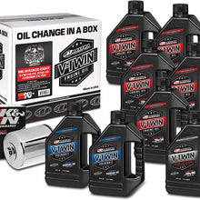 Maxima Racing Oils Chrome 90-129018C Milwaukee-Eight Synthetic 20W-50 Filter Complete Oil Change Kit, 256. Fluid_Ounces