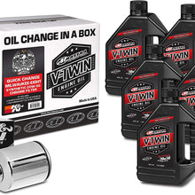 Maxima Racing Oils Chrome 90-129015C Quick Milwaukee-Eight Synthetic 20W-50 Filter Engine Oil Change Kit, 160. Fluid_Ounces