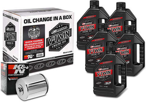 Maxima Racing Oils Chrome 90-129015C Quick Milwaukee-Eight Synthetic 20W-50 Filter Engine Oil Change Kit, 160. Fluid_Ounces