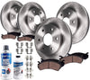 Detroit Axle - All (4) Front and Rear Disc Brake Kit Rotors w/Ceramic Pads w/Hardware & Brake Kit Fluid for 2004 2005 2006 2007 2008 2009 Caddilac SRX