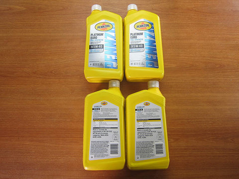 Mopar 2012-2019 Dodge Fiat Jeep Platinum Euro Full Synthetic 5W-40 Pennzoil Oil 4 Qts.
