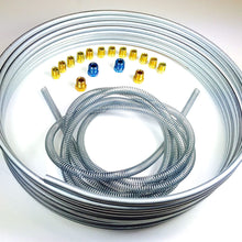 Brake Line Kit - 25' of 1/4" Coil/Roll with Fittings and 8' of Spring Guard