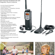 Uniden PRO401HH Professional Series 40 Channel Handheld CB Radio, 4 Watts Power with Hi/Low Power Switch, Auto noise cancellation, Belt Clip And Strap Included, 2.75in. x 4.33in. x 8.66in.