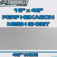 CCG 16"x48" Perforated Hex Grill Mesh Sheet - Gloss Black