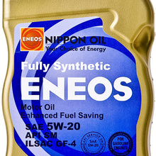 ENEOS 5w-20 QT Fully Synthetic Motor Oil - 1 Quart Bottle
