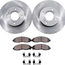 Detroit Axle - Rear Disc Brake Kit Rotors & Ceramic Pads w/Clips Hardware Kit Premium GRADE for 1997-2006 Hyundai Elantra - [1997-2001 Hyundai Elantra]