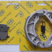 FRONT&REAR BRAKE PADS SHOES+Springs for YAMAHA 2002-2011 Zuma 50 BWs 50 YW50 Zuma (LD224 SK217WS)