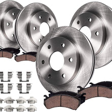 Detroit Axle - 302mm Front and 325mm Rear Disc Brake Kit Rotors w/Ceramic Pads w/Hardware for 2006-2007 Buick Rainier/Chevy SSR - [2006-2008 Trailblazer/GMC Envoy 6 Cyl.]