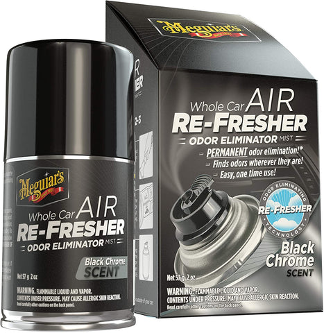 MEGUIAR'S G181302 Black Chrome Whole Car Air Re-Fresher Odor Eliminator Mist, 2. Fluid_Ounces