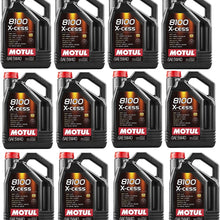 Motul 102870 Set of 12 8100 X-Cess 5W-40 Motor Oil 5-Liter Bottles