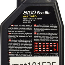 Motul (1525) 8100 Eco-Lite 0W-20 Synthetic Engine Oil, 1 Liter