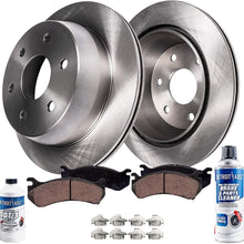 Detroit Axle - Pair (2) Rear Disc Brake Kit Rotors w/Ceramic Pads w/Hardware & Brake Kit Cleaner & Fluid - 3/4" Thick, 325MM IN DIAMETER - For 01-06 Chevy Silverado 1500 SINGLE PISTON MODELS