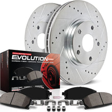 Power Stop K2986 Rear Z23 Carbon Fiber Brake Pads with Drilled & Slotted Brake Rotors Kit