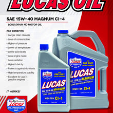 Lucas Oil 10076 15W-40 Motor Oil - 1 Gallon Jug