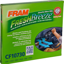 FRAM Fresh Breeze Cabin Air Filter Replacement for Car Passenger Compartment w/ Arm and Hammer Baking Soda, Easy Install, CF11182 for Select Acura and Honda Vehicles