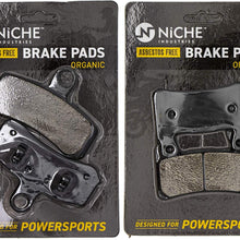 NICHE Brake Pad Set For Harley-Davidson Softail Fat Boy Breakout 41300102 42298-08 Complete Organic