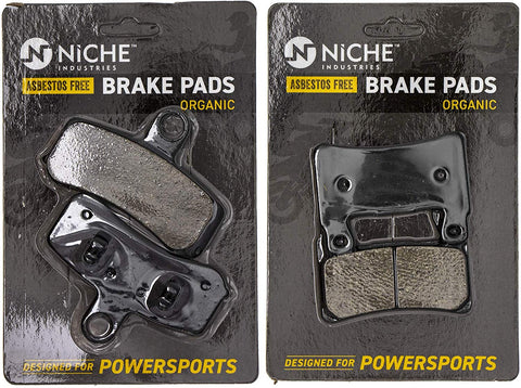 NICHE Brake Pad Set For Harley-Davidson Softail Fat Boy Breakout 41300102 42298-08 Complete Organic