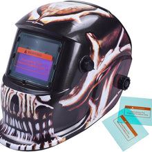 iMeshbean Pro Cool Skull Style Solar Auto-darkening Welding & Grinding Arc Tig Mig Helmet Adjustable Shade 9-13 with 2 Pcs Extra Lens Covers #1052