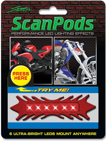 Street FX 1041709 ElectroPods Blue Motorcycle Tribal Scan Pod