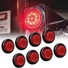 8pc 2" Red Round Trailer LED Marker Lights [DOT Approved] [Reflector Lens][10 LED] [Grommet] [Flush-Mount] [Waterproof IP67] Marker Lights for Trailer Truck