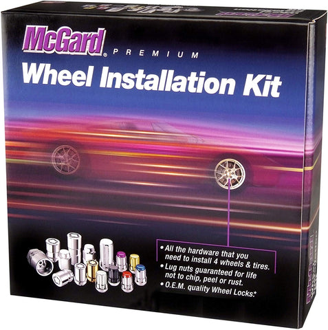 McGard 84558 Chrome/Black (M12 x 1.5 Thread Size) Cone Seat Wheel Installation Kit for 5-Lug Wheels