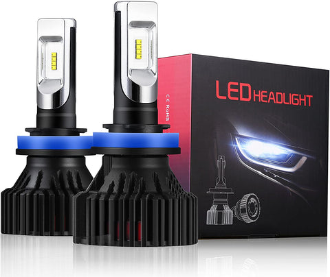 Alla Lighting H8 H9 H11 LED Headlights Bulbs UM-2018 8000lm Xtreme Super Bright 6000K ~ 6500K Xenon White, High or Low Beam Replacement