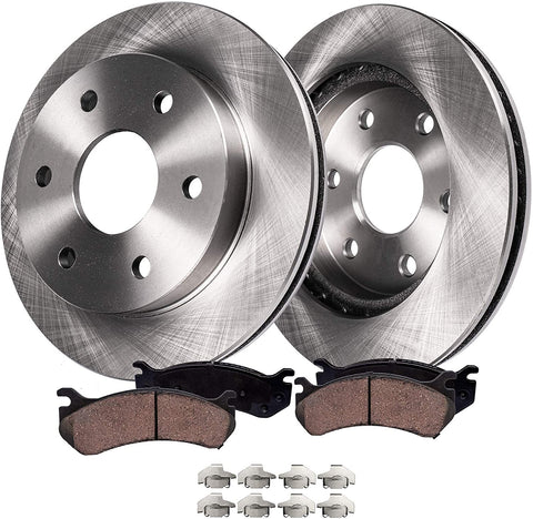 Detroit Axle - Pair (2) Rear Disc Brake Kit Rotors w/Ceramic Pads w/Hardware for 2008-2016 Buick Enclave - [2009-2017 Chevy Traverse] - 2007-2016 GMC Acadia - [2007-2010 Saturn Outlook]
