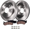 Detroit Axle R-54100BK Rear Brake Kit Disc Rotors and Ceramic Brake Kit Pads Kit with Brake Kit Hardware Clips for Driver and Passenger Side - 4-PC Set