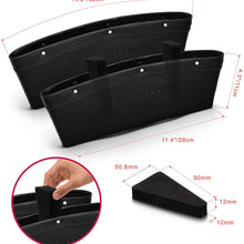 Car Gap Filler 2 Pack - Car Organizer Between Seats & Steady Car Seat Gap Filler for Car Seat Gap Organizer Front seat Leather Interior - Car Organizer Front Seat Black Car Side Pocket with 4 Spacer