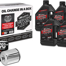 Maxima Racing Oils Chrome 90-119014C Quick Twin Cam Synthetic 20W-50 Filter Engine Oil Change Kit, 128. Fluid_Ounces