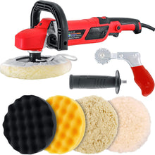 TCP Global 7" Professional High Performance Variable Speed Polisher with a 4 Pad Buffing and Polishing Kit and a Pad Cleaning Spur - Buff, Polish & Detail Car Auto Paint